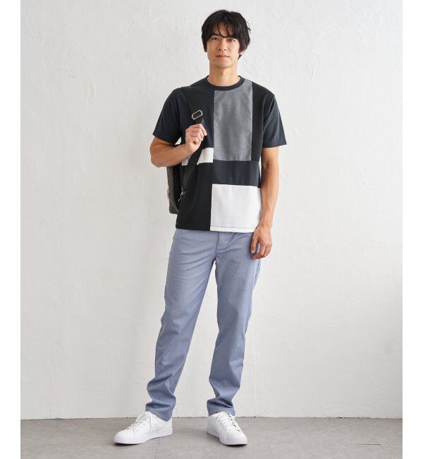 ikka「【雑誌MonoMax5月号掲載】ブロックス冷感切り替えTシャツ「小泉孝太郎さん着用モデル」」|Tシャツ・カットソー|