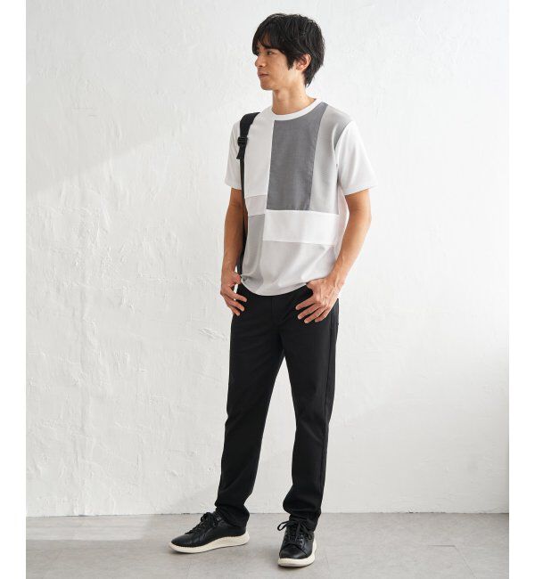 ikka「【雑誌MonoMax5月号掲載】ブロックス冷感切り替えTシャツ「小泉孝太郎さん着用モデル」」|Tシャツ・カットソー|