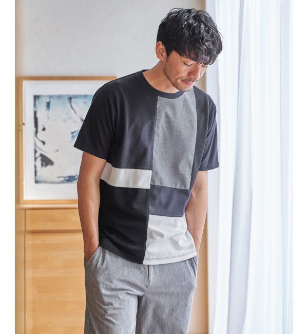ikka「【雑誌MonoMax5月号掲載】ブロックス冷感切り替えTシャツ「小泉孝太郎さん着用モデル」」|Tシャツ・カットソー|