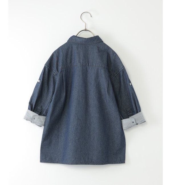 ikka kids「【親子コーデ】リネンライク7分袖2WAYシャツ（110~160cm）」|シャツ・ブラウス|