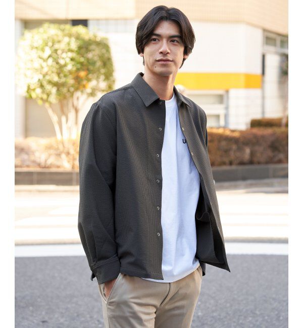 ikka「【雑誌MonoMax5月号掲載】イージケアサッカースナップシャウター「小泉孝太郎さん着用モデル」」|シャツ・ブラウス|