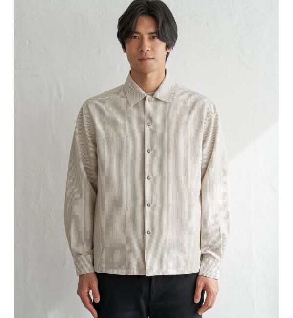 ikka「【雑誌MonoMax5月号掲載】イージケアサッカースナップシャウター「小泉孝太郎さん着用モデル」」|シャツ・ブラウス|