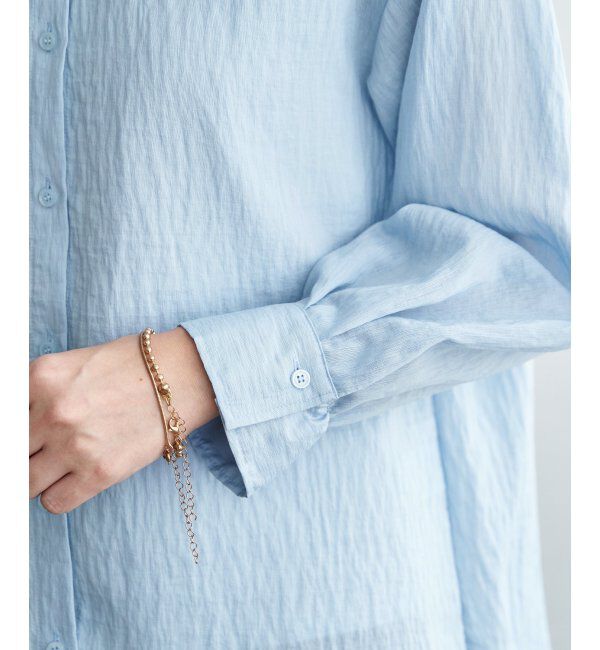 ikka「【雑誌InRed5月号掲載】冷感リネンバンドカラーシャツ」|シャツ・ブラウス|