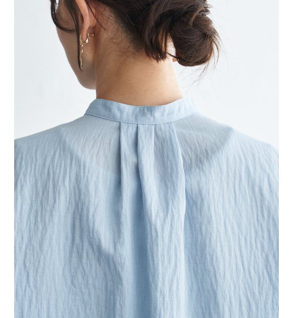 ikka「【雑誌InRed5月号掲載】冷感リネンバンドカラーシャツ」|シャツ・ブラウス|