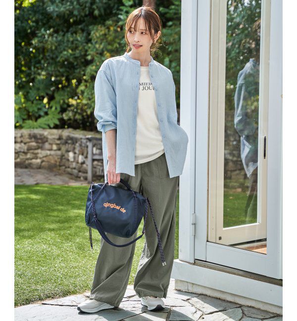 ikka「【雑誌InRed5月号掲載】冷感リネンバンドカラーシャツ」|シャツ・ブラウス|