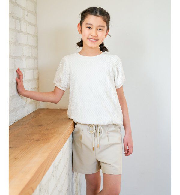 ikka kids「【親子コーデ】 ジャカードパフ袖プルオーバー (120cm~160cm)」|Tシャツ・カットソー|