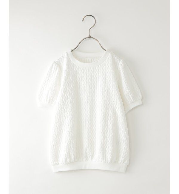 ikka kids「【親子コーデ】 ジャカードパフ袖プルオーバー (120cm~160cm)」|Tシャツ・カットソー|