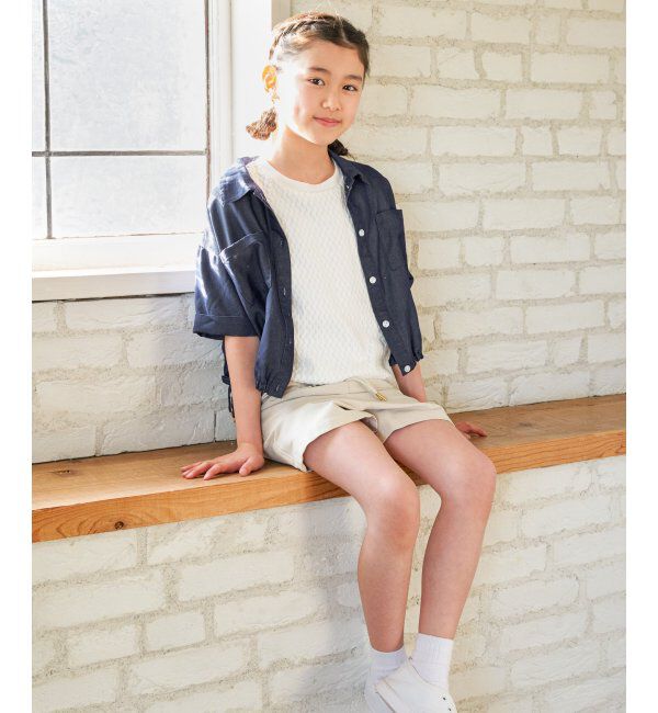 ikka kids「【親子コーデ】 裾シャーリングシャツ (110cm~160cm)」|シャツ・ブラウス|