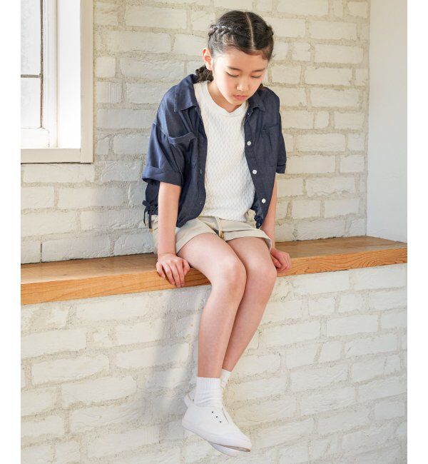 ikka kids「【親子コーデ】 裾シャーリングシャツ (110cm~160cm)」|シャツ・ブラウス|