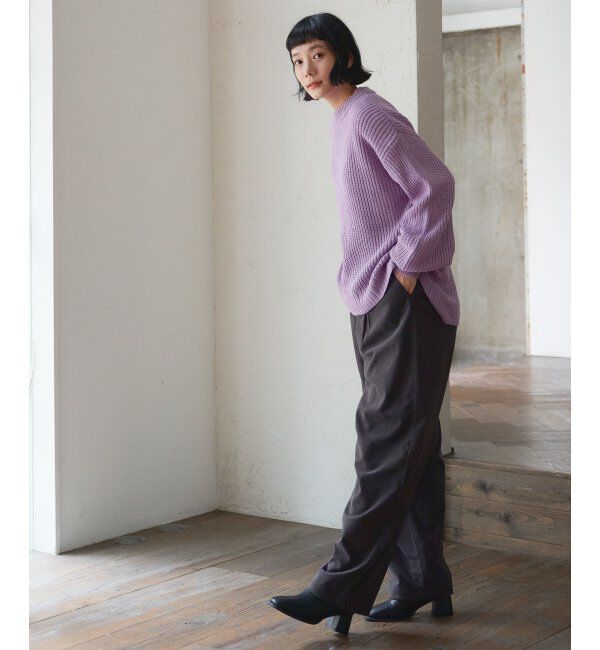 Lbc with Life「畦ビッグシルエットカラーニット」|カーディガン|