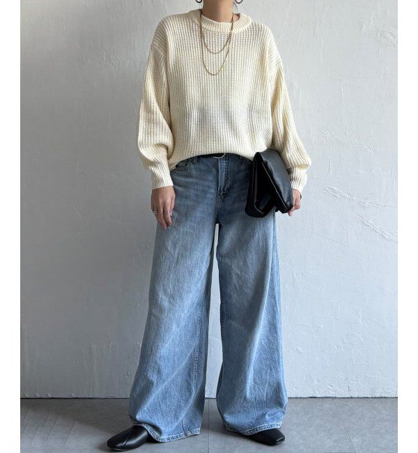 Lbc with Life「畦ビッグシルエットカラーニット」|カーディガン|