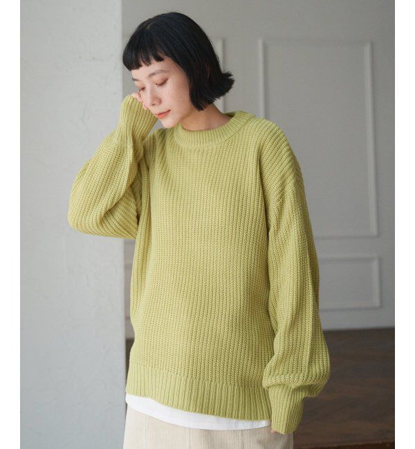 Lbc with Life「畦ビッグシルエットカラーニット」|カーディガン|