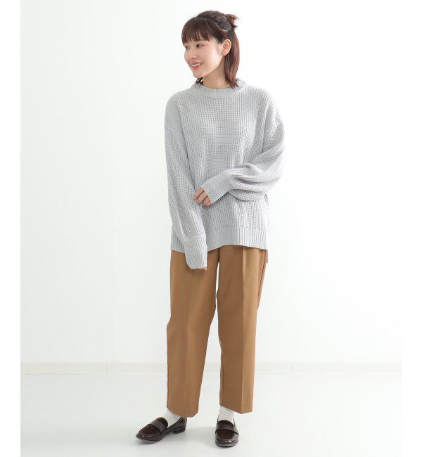 Lbc with Life「畦ビッグシルエットカラーニット」|カーディガン|