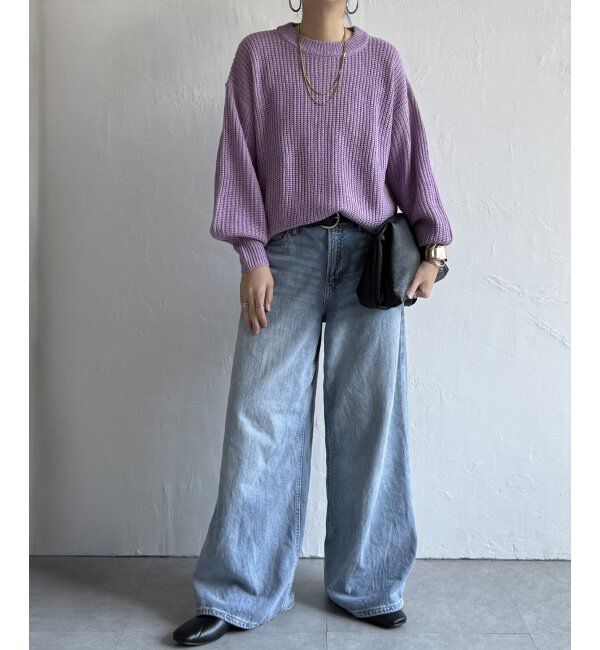 Lbc with Life「畦ビッグシルエットカラーニット」|カーディガン|