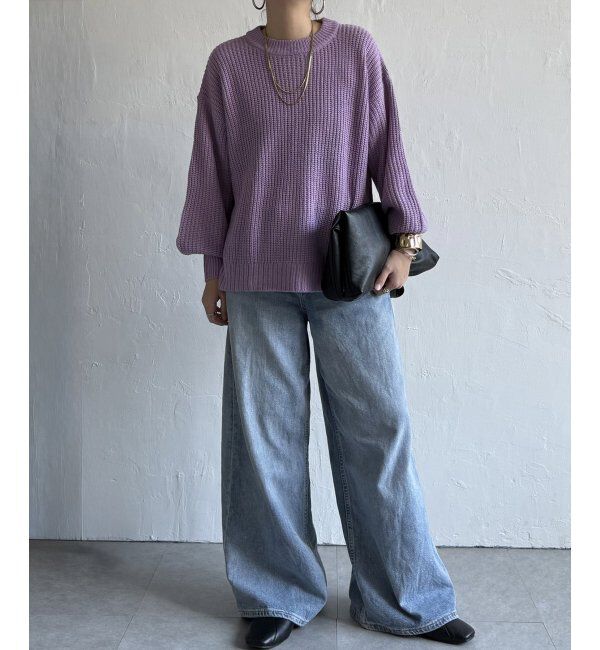 Lbc with Life「畦ビッグシルエットカラーニット」|カーディガン|