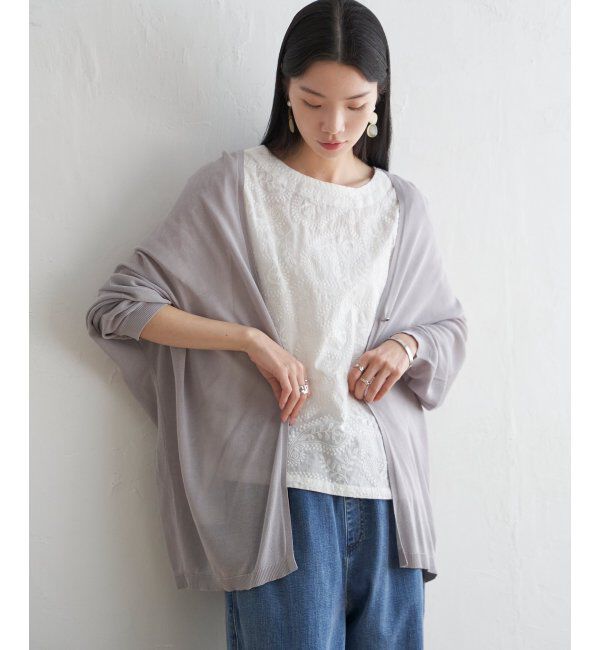 Lbc with Life「さらひやワンボタントッパーカーディガン」|カーディガン|