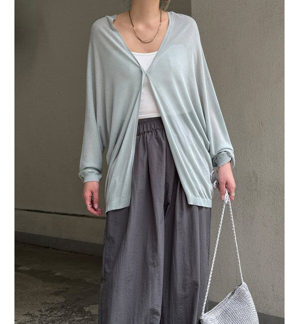 Lbc with Life「さらひやワンボタントッパーカーディガン」|カーディガン|ミントグリーン