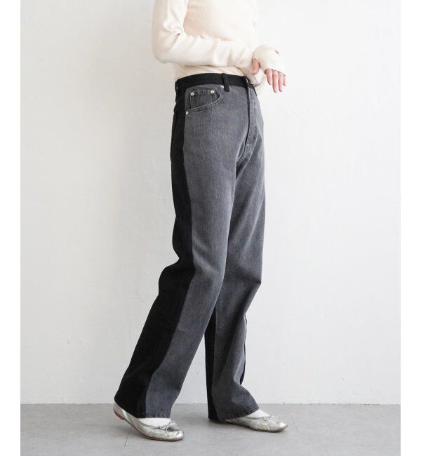 VENCE share style「センター切り替えワイドデニムパンツ」|デニム|