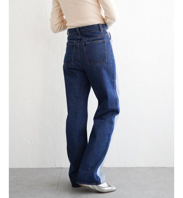 VENCE share style「センター切り替えワイドデニムパンツ」|デニム|