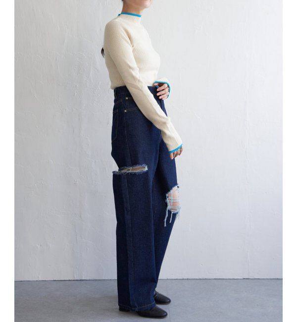 VENCE share style「ハイゲージリブ配色プルオーバー」|ニット・セーター|