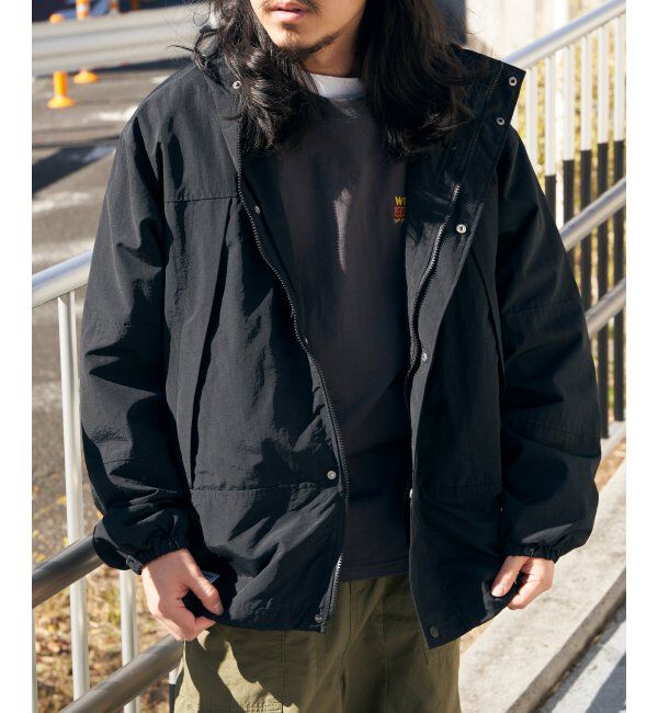 VENCE share style「VISION STREET WEAR ヴィジョンストリートウェア フードナイロンジャケット」|ブルゾン・スタジャン|ブラック