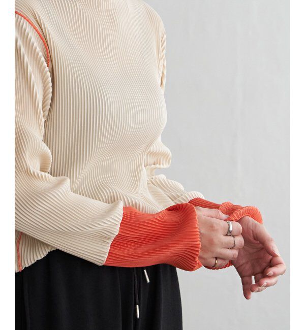 VENCE share style「プリーツ加工配色袖トップス」|その他|