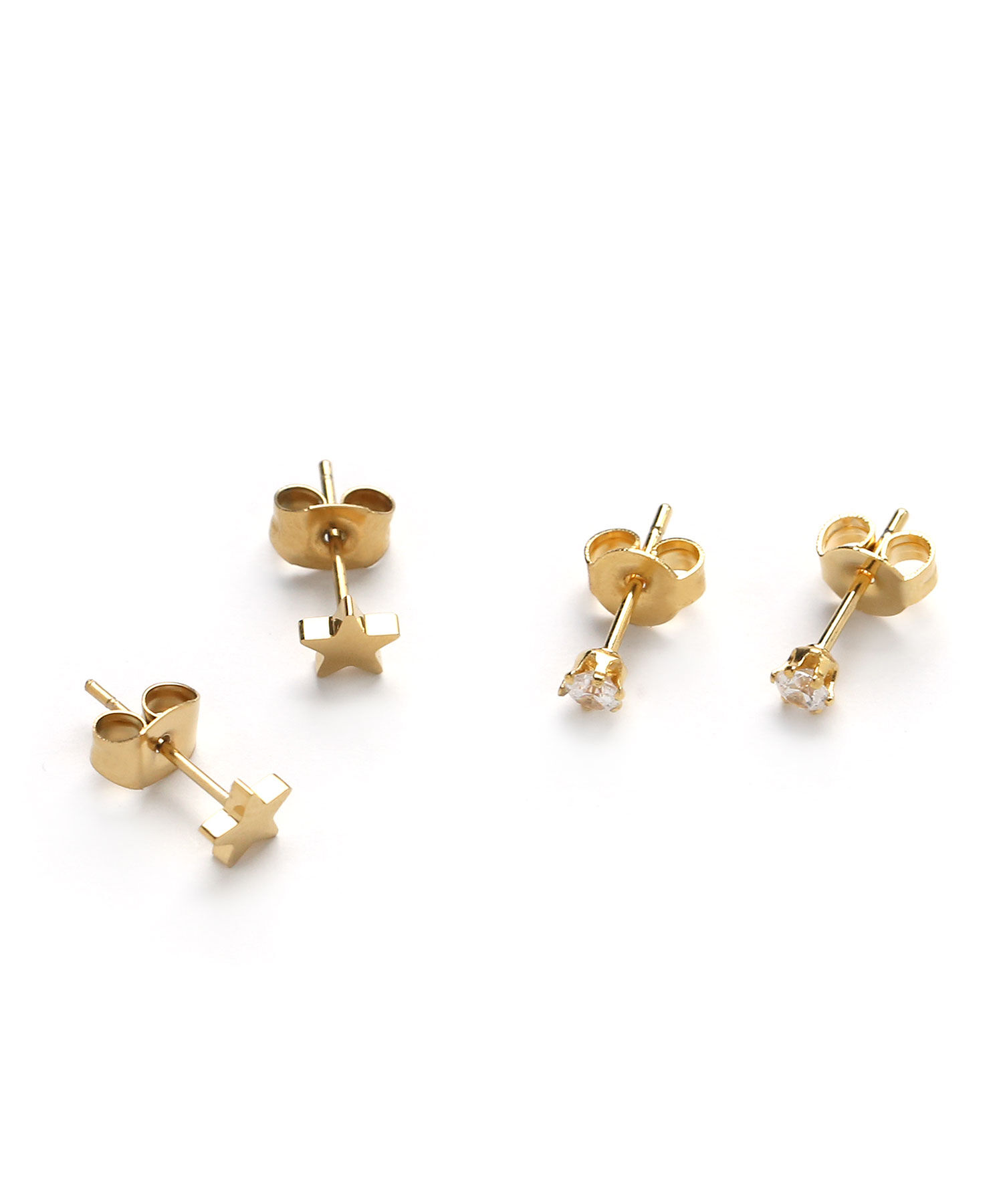 colleca la「[stainless]ステンレス・ 星とストーンのセットピアス〈金属アレルギー対応〉」|ピアス|