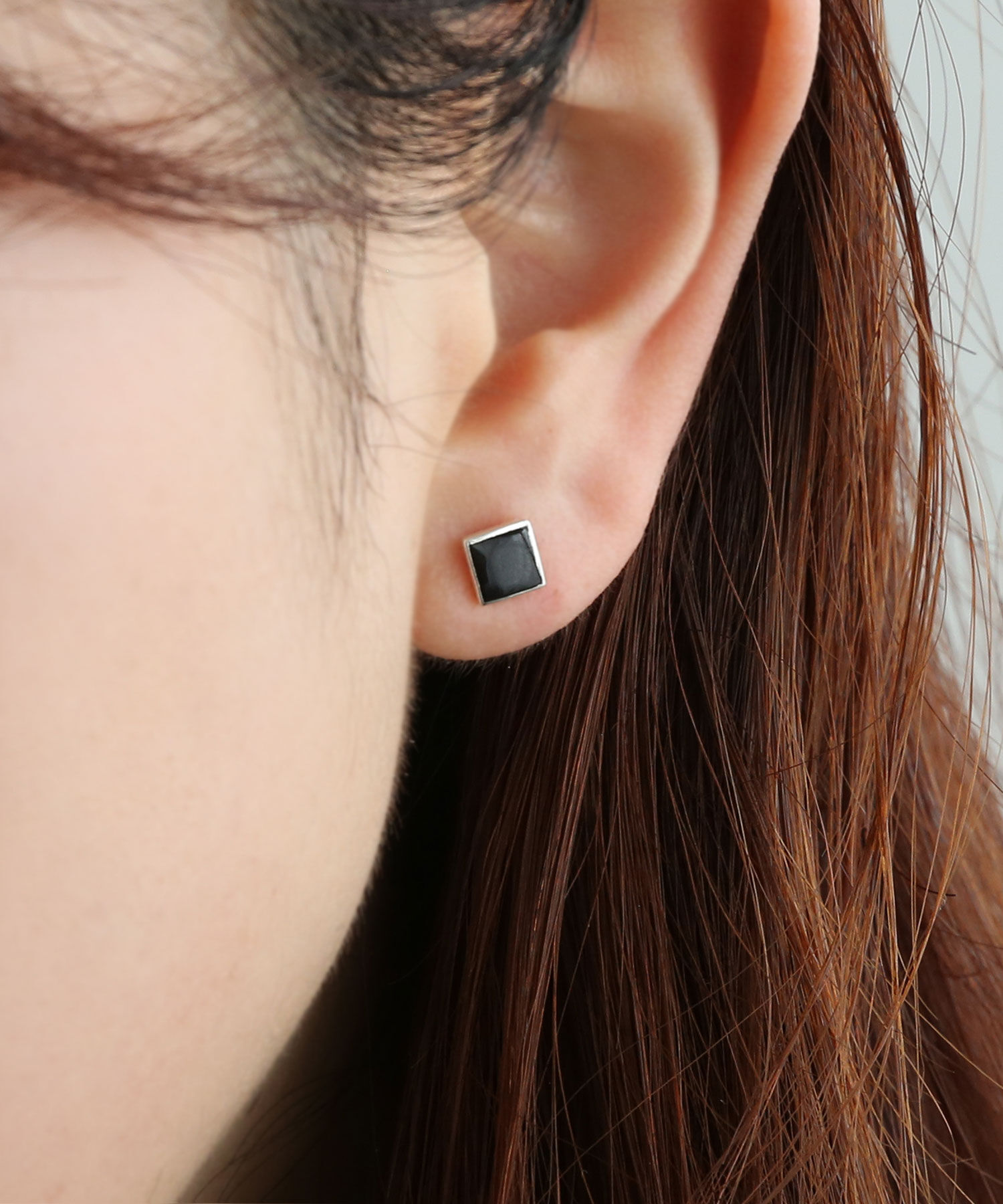  「[silver925]ミニスタッドピアス オニキス〈金属アレルギー対応〉」|ピアス|