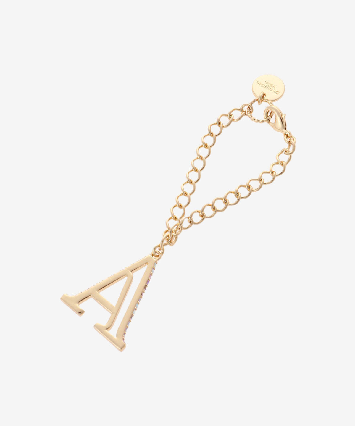 Samantha Vega「サイドビジューイニシャルバッグチャーム(A)」|チャーム・キーホルダー|ゴールド