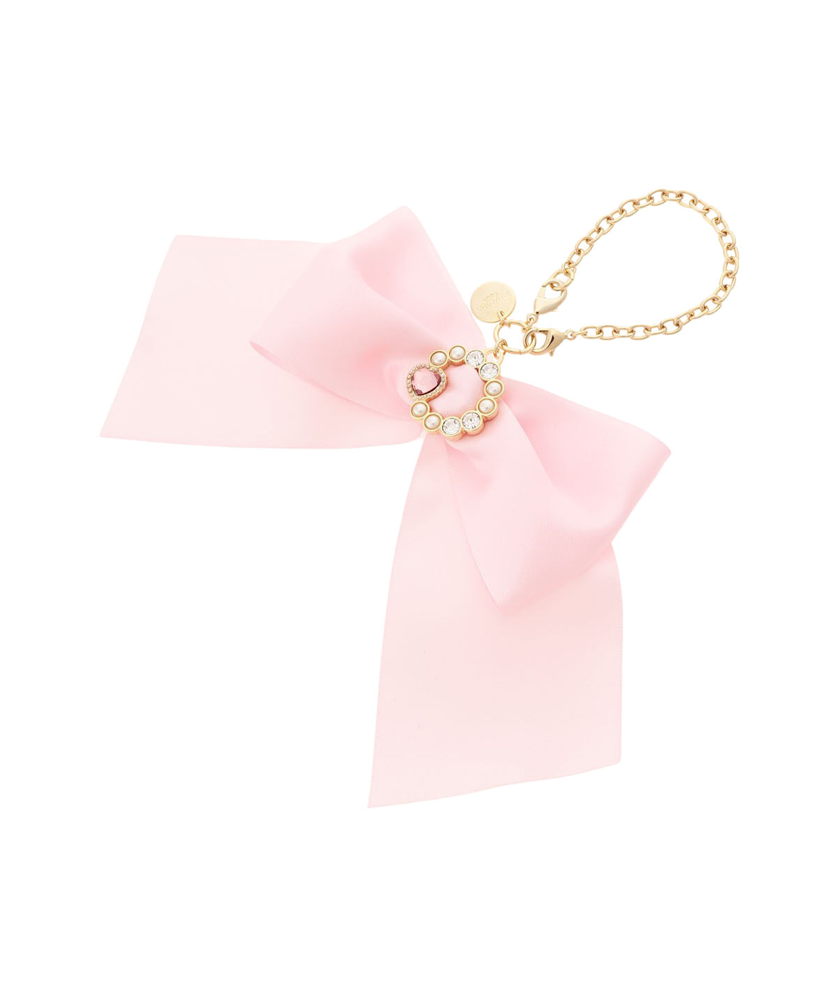 Samantha Vega「サークルビジューリボンバッグチャーム」|チャーム・キーホルダー|ピンク