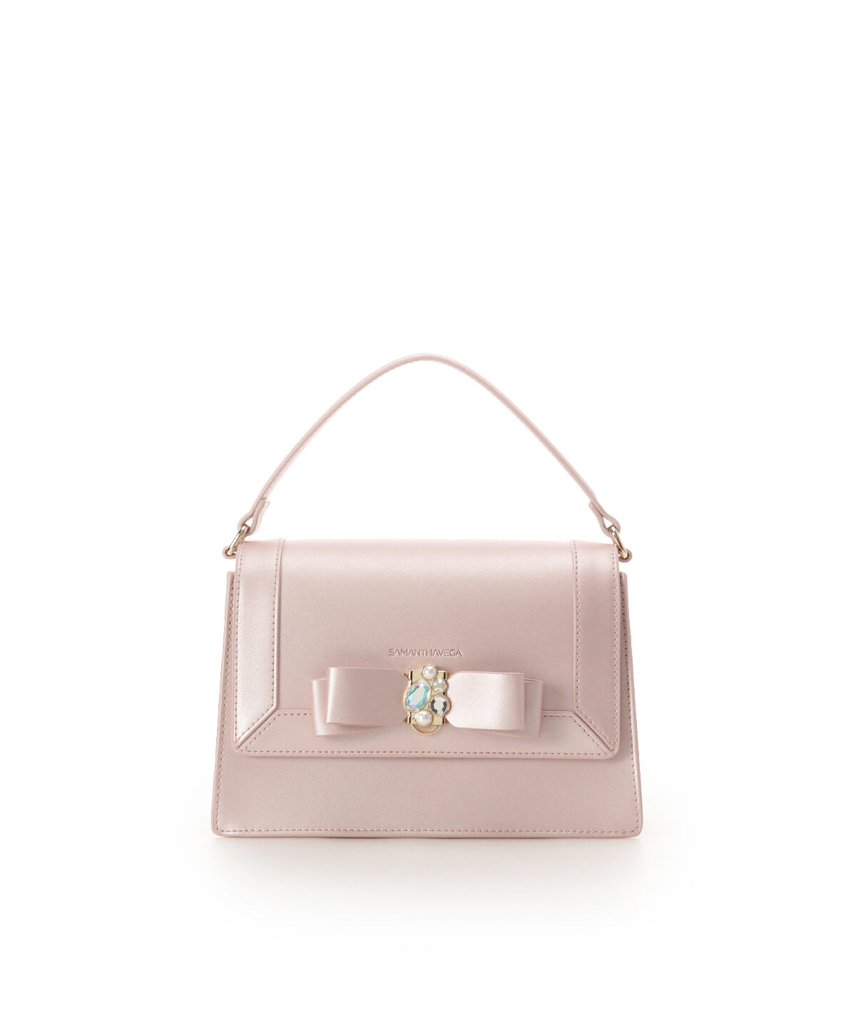 Samantha Vega「パールカラージュエルリボンショルダーバッグ」|ショルダー・メッセンジャー|ピンク