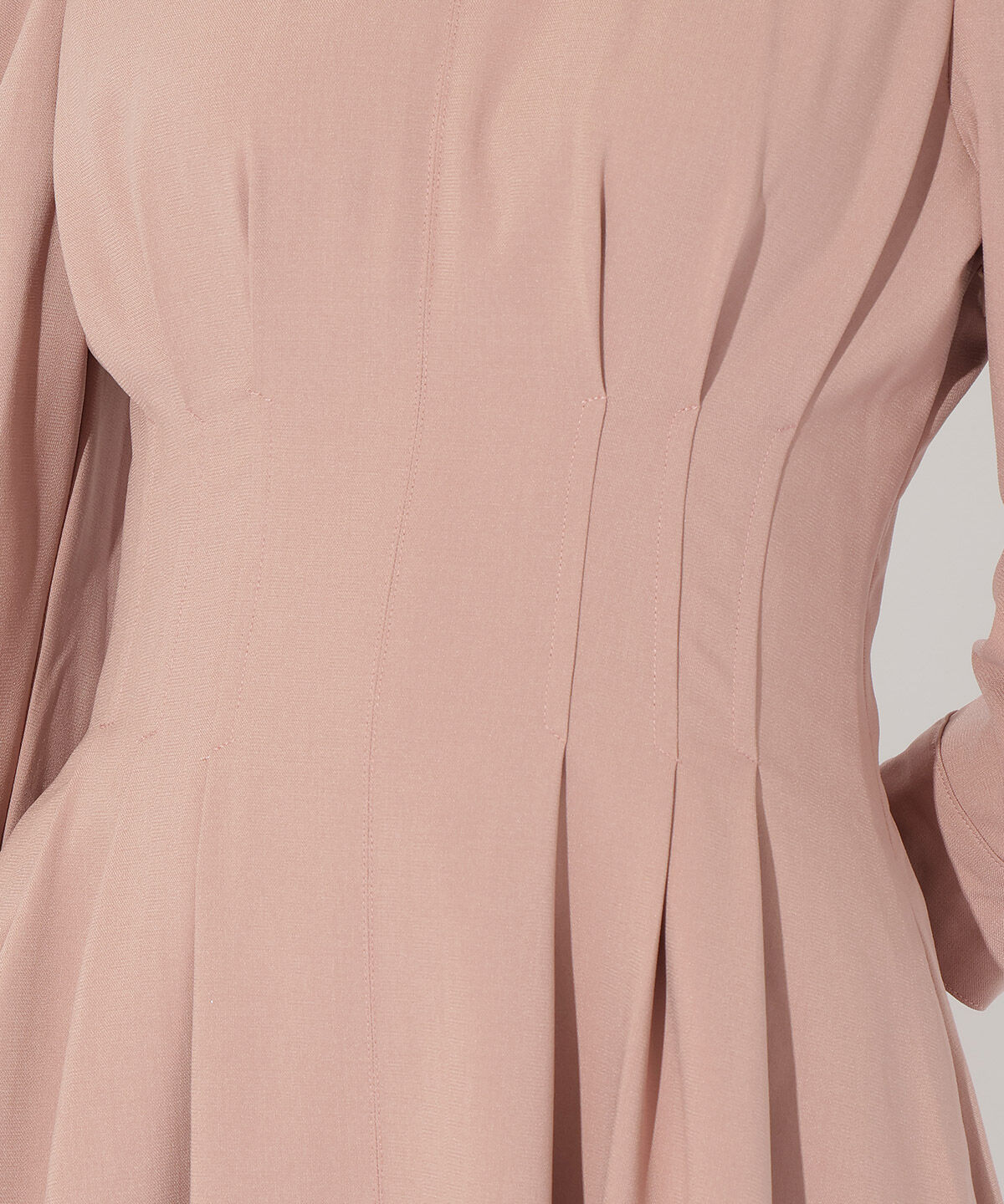 アンドクチュール「ウエストタックバックシャン長袖ワンピース」|ワンピース|