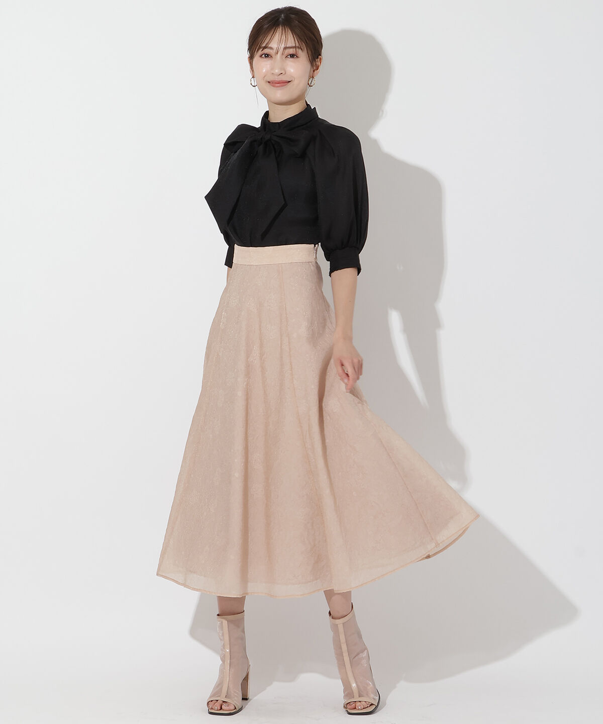 アンドクチュール「シアージャガードフレアスカート」|フレア|