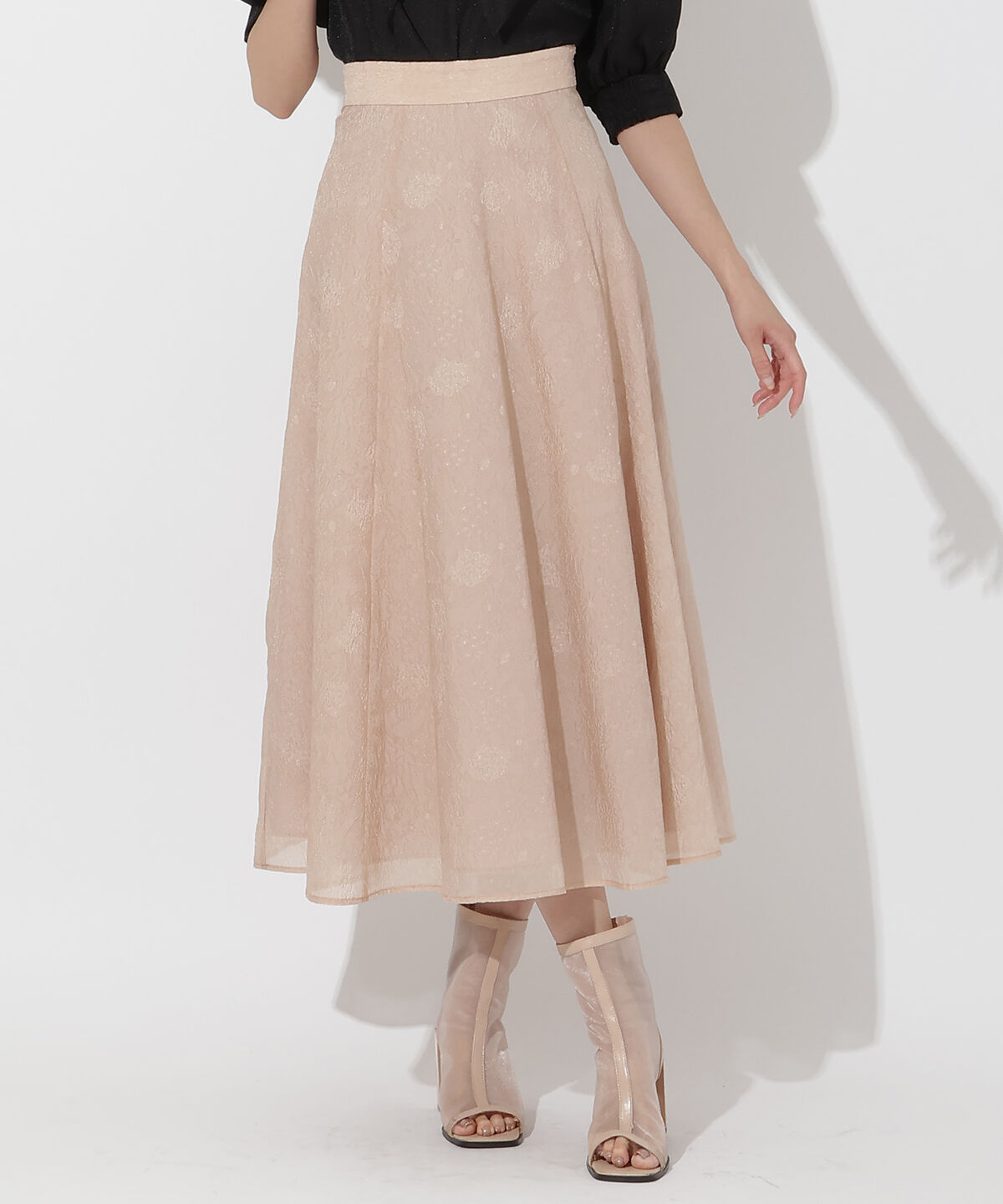 アンドクチュール「シアージャガードフレアスカート」|フレア|