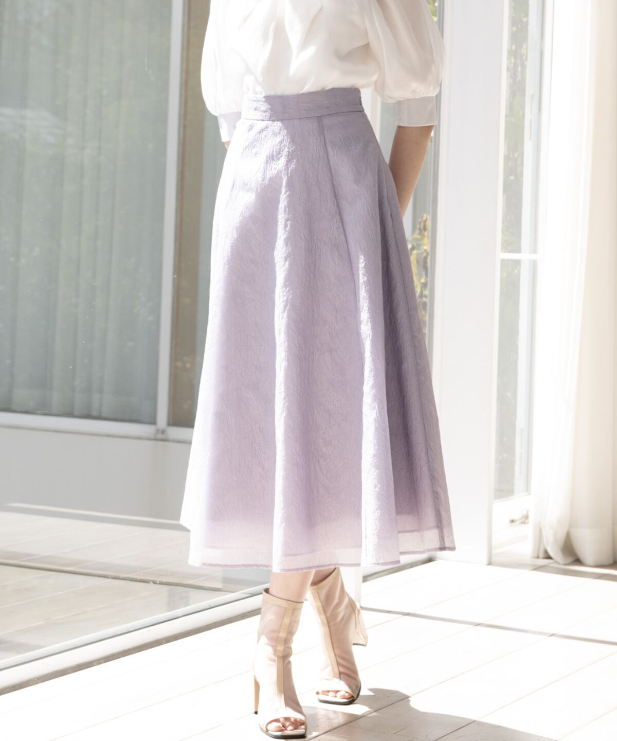 アンドクチュール「シアージャガードフレアスカート」|フレア|