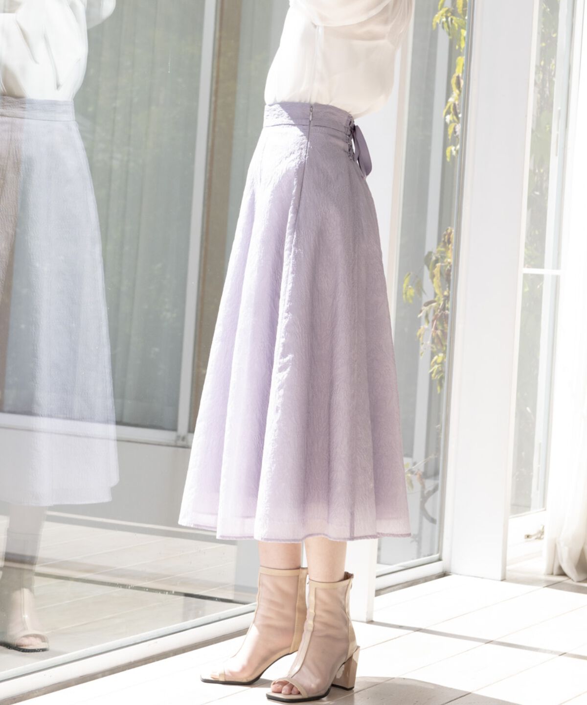 アンドクチュール「シアージャガードフレアスカート」|フレア|