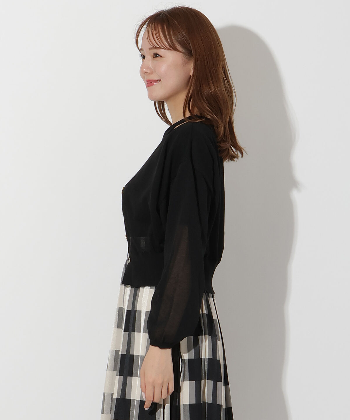 アンドクチュール「シアードルマンスリーブドロストカーデ」|カーディガン|