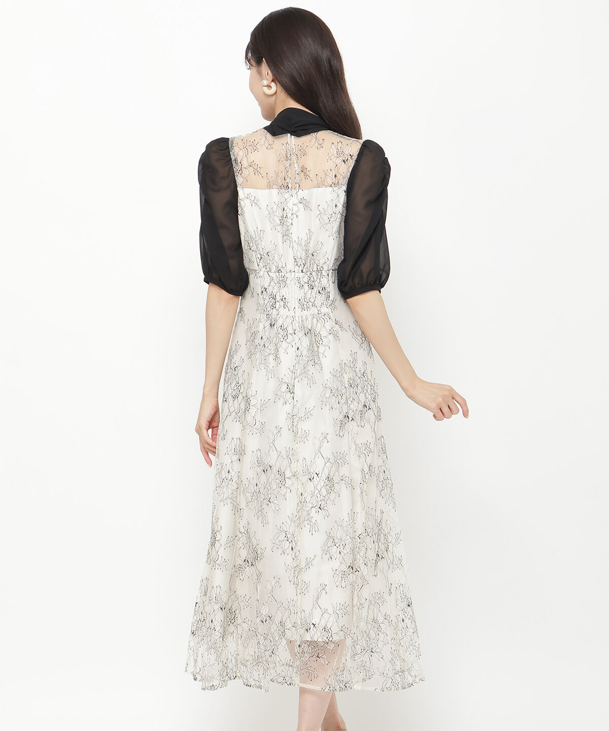 アンドクチュール「ボウタイシフォンスリーブドレス」|ドレス|