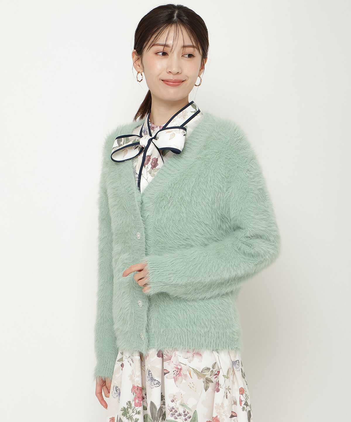 アンドクチュール「シャギーロングカーデ」|カーディガン|