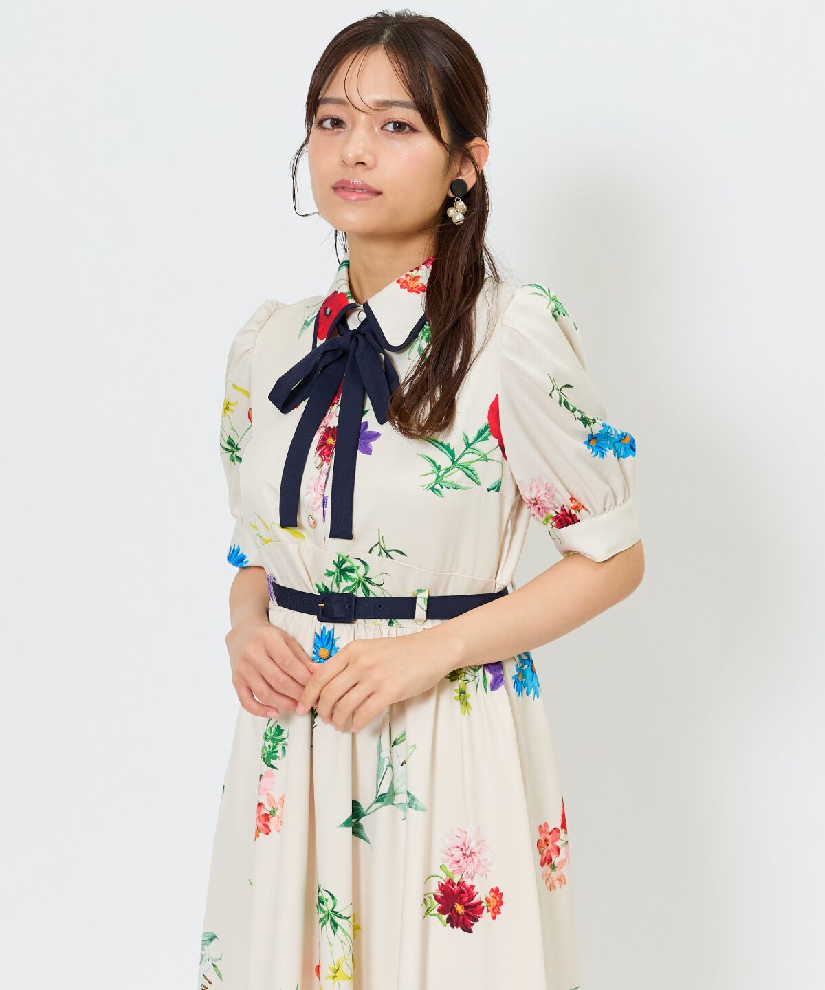 アンドクチュール「ボタニカルフラワーワンピース」|ワンピース|