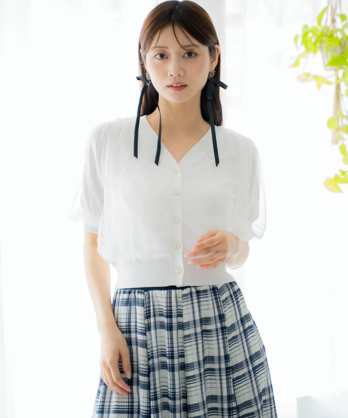 アンドクチュール「チュールカバープルオーバー」|カーディガン|