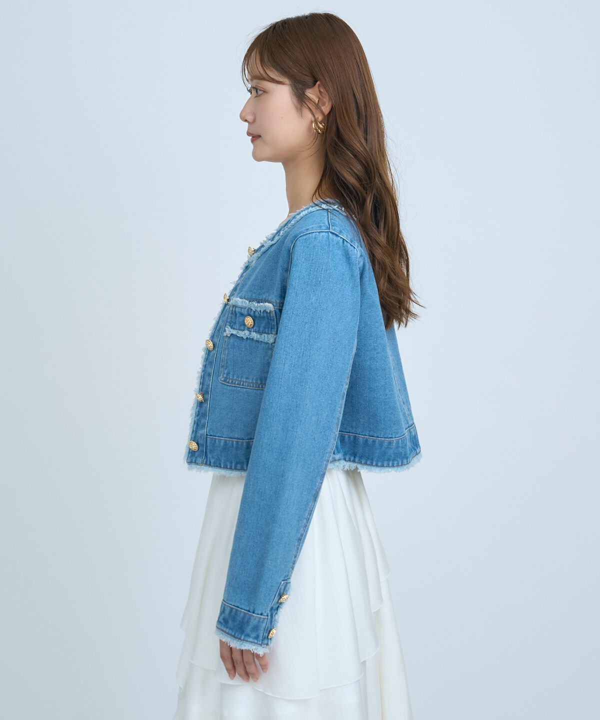 アンドクチュール「フリンジデニムジャケット」|デニムジャケット|