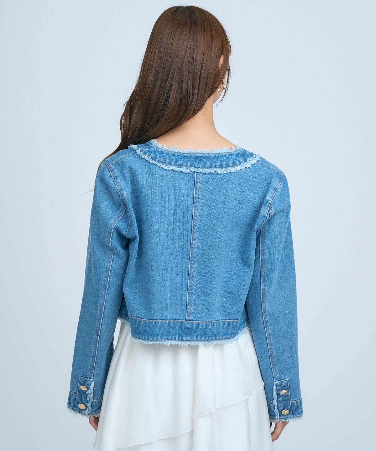 アンドクチュール「フリンジデニムジャケット」|デニムジャケット|