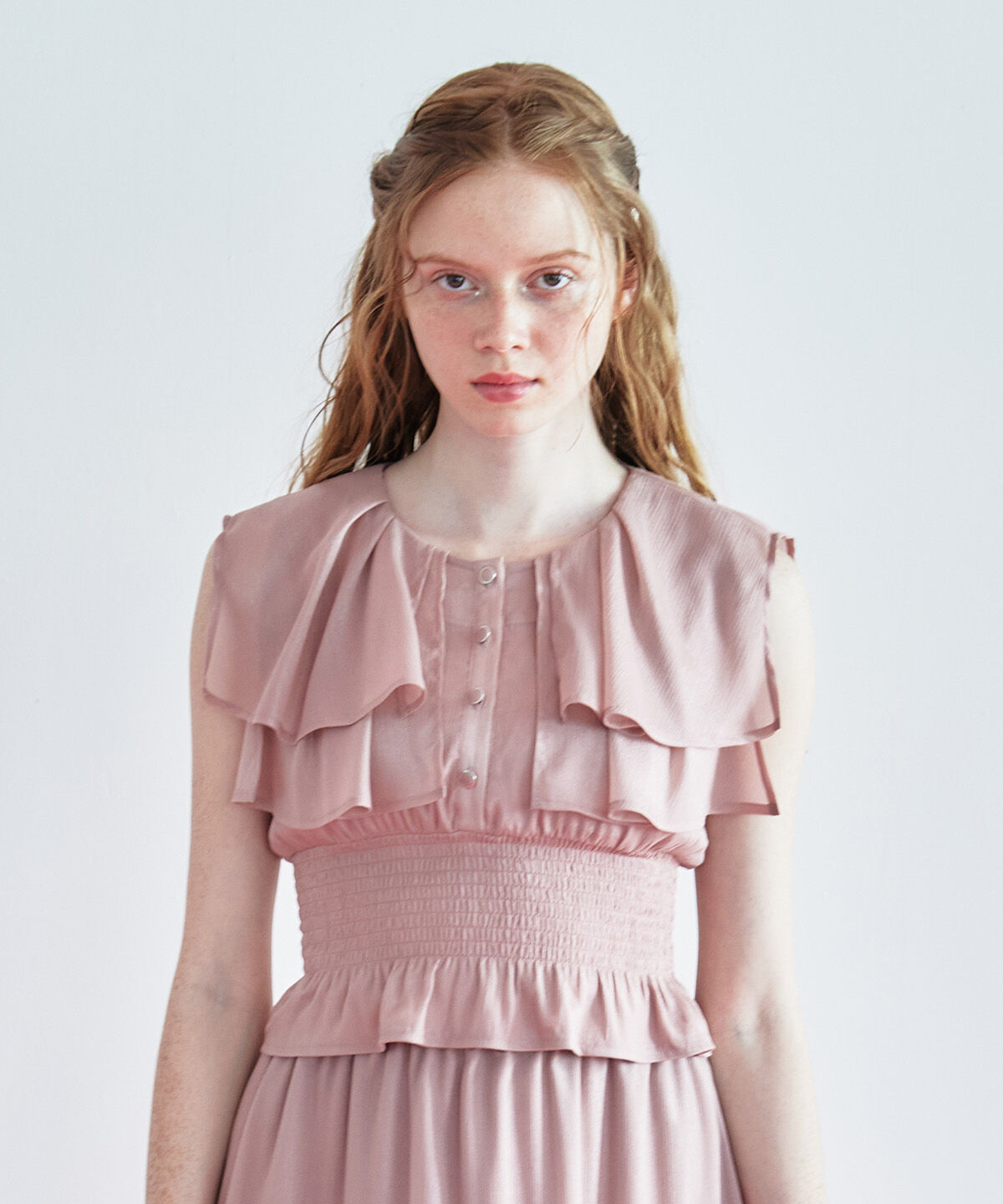 REDYAZEL「シャイニー楊柳フリルブラウス」|シャツ・ブラウス|