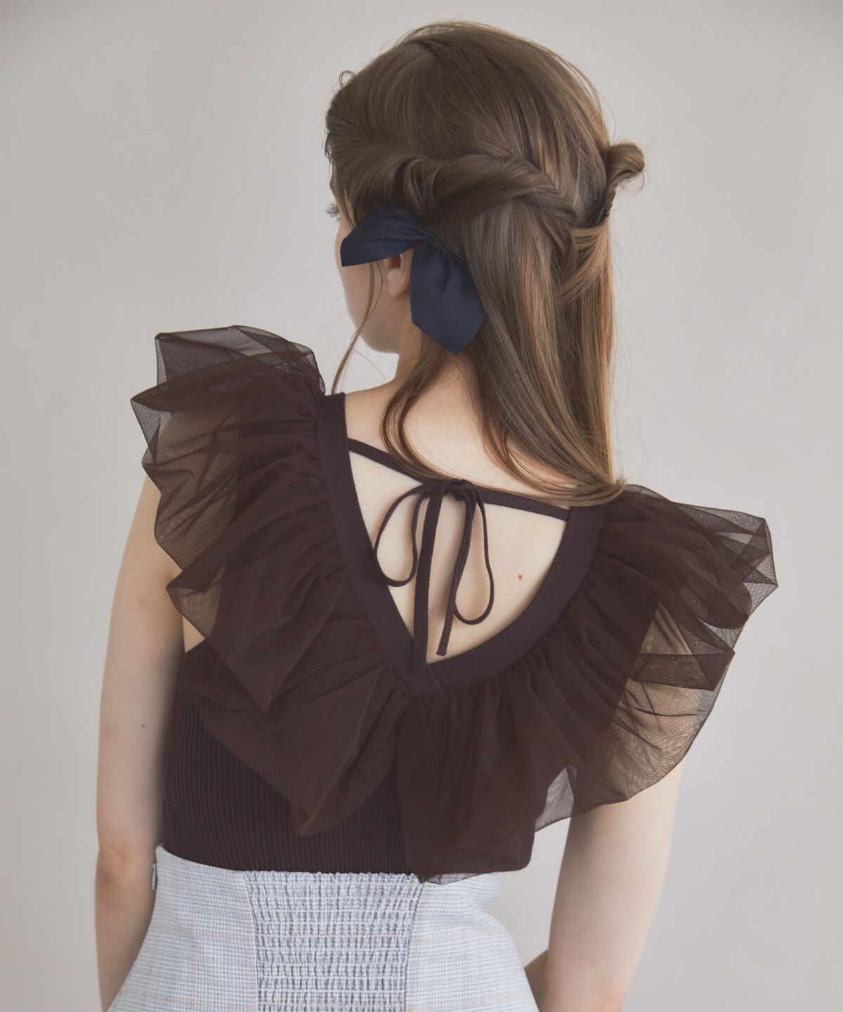 REDYAZEL「チュールドッキングニット」|ニット・セーター|