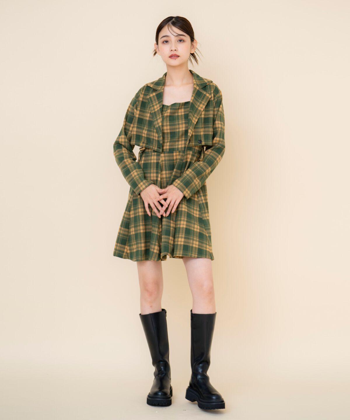 REDYAZEL「チェックショートジャケット」|テーラードジャケット|