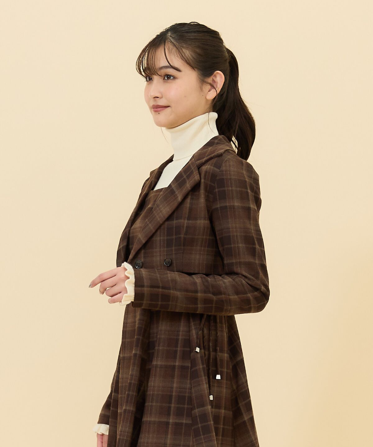 REDYAZEL「チェックショートダブルジャケット」|テーラードジャケット|