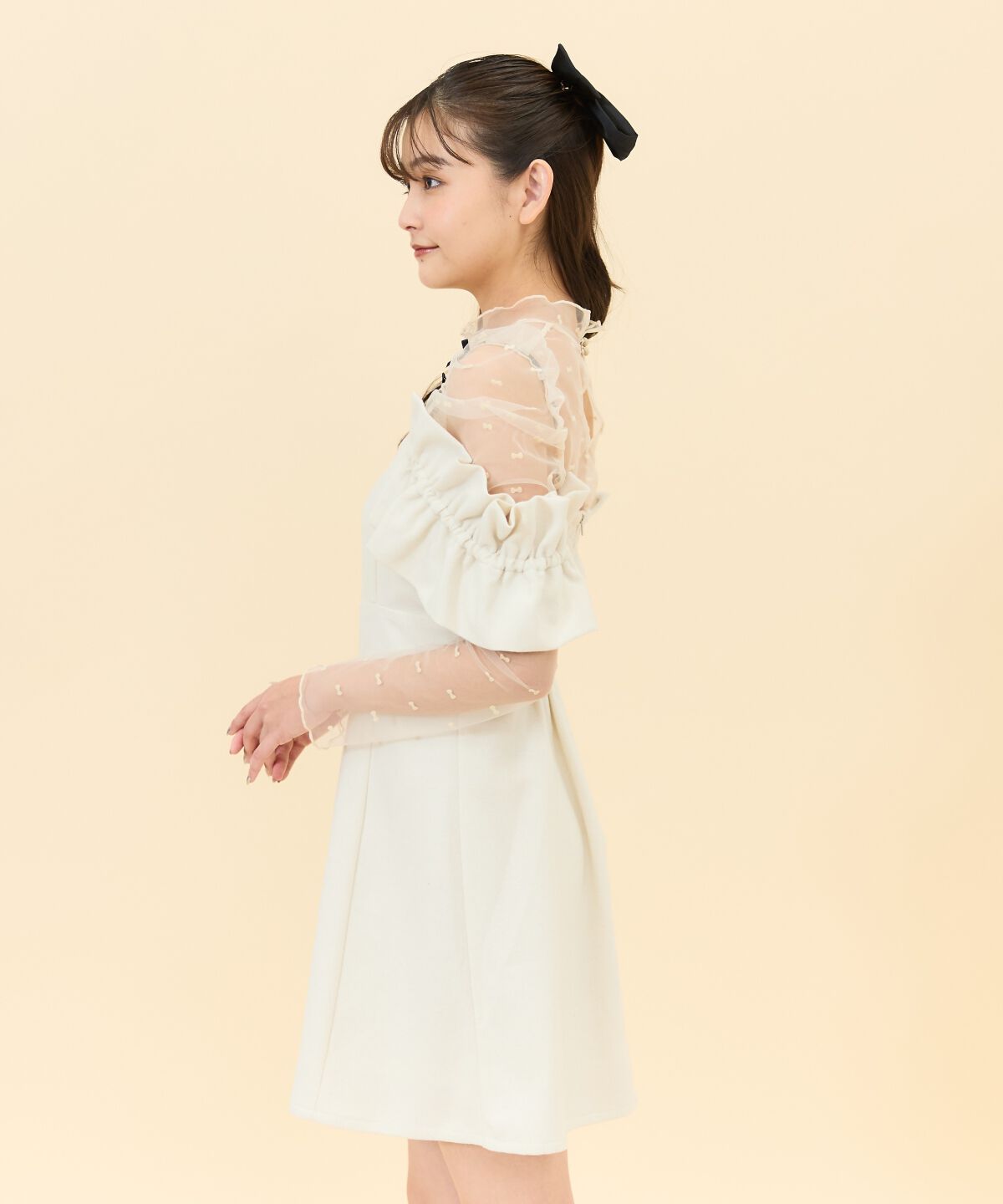 REDYAZEL「シャーリングショルダーミニワンピース」|ワンピース|