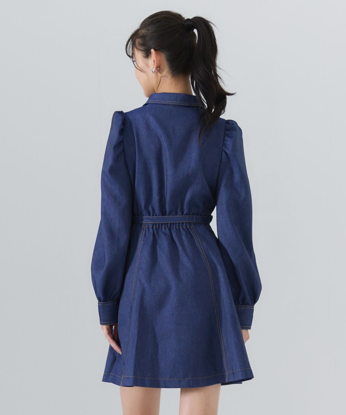 REDYAZEL「デニムライクミニシャツワンピース」|ワンピース|