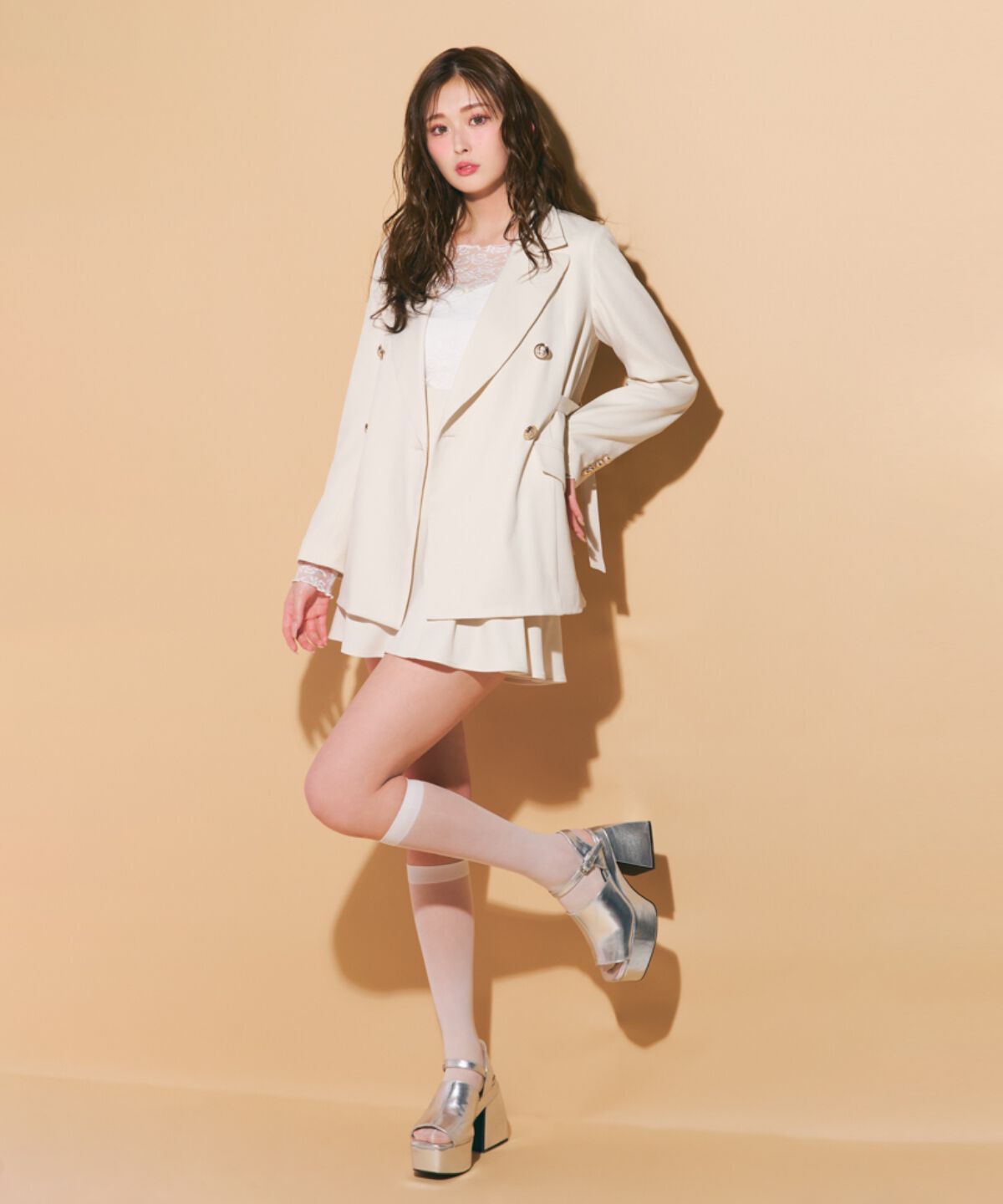 REDYAZEL「サイドベルトダブルジャケット」|テーラードジャケット|